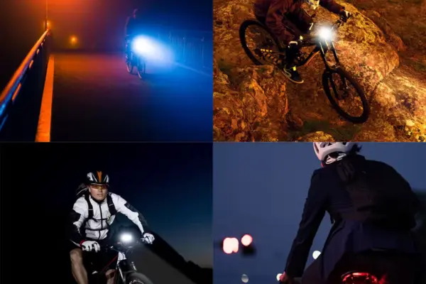 différents réglages de feux velo selon les usages